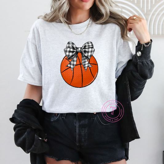 Basketball Checkered Coquette Bow