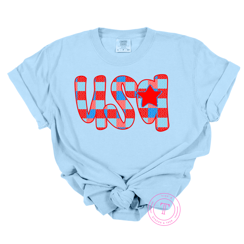 USA Red, White, Blue Plaid