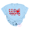 USA Red, White, Blue Plaid