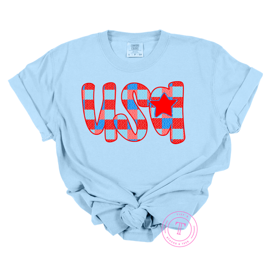 USA Red, White, Blue Plaid