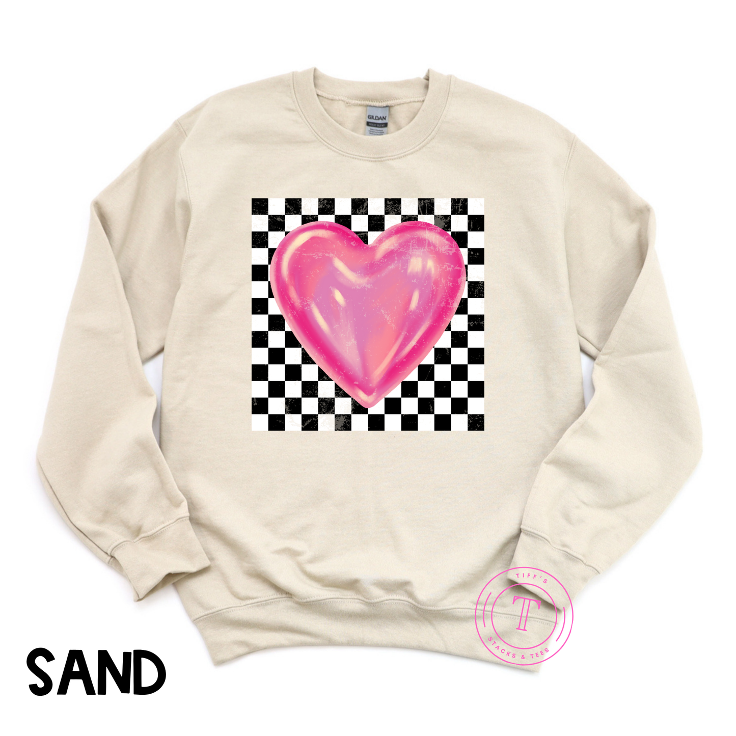 Checkered Pink Heart
