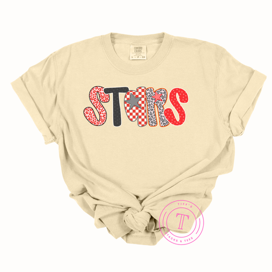 Stars Retro Gingham Leopard