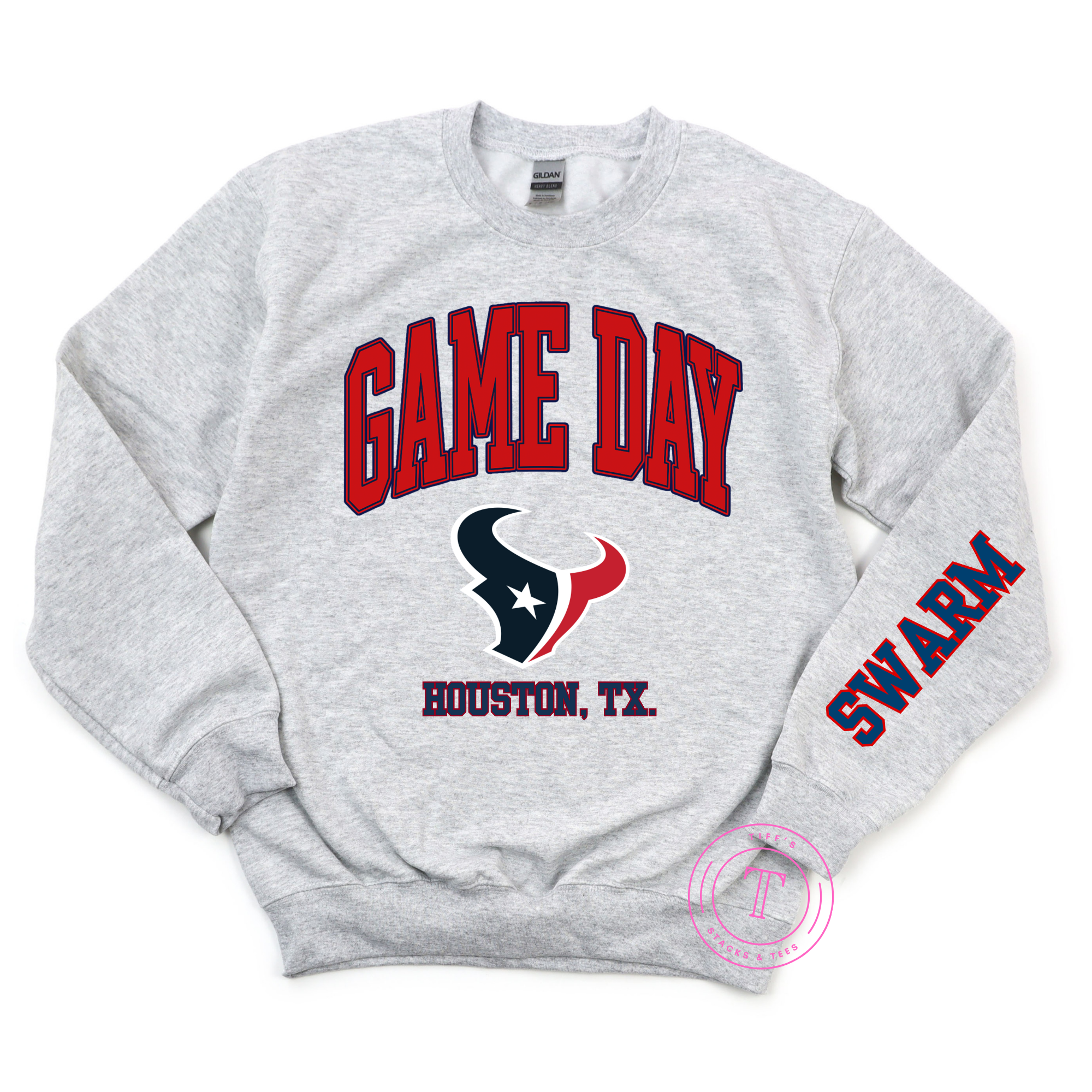 Texans Game Day Swarm on Sleeve