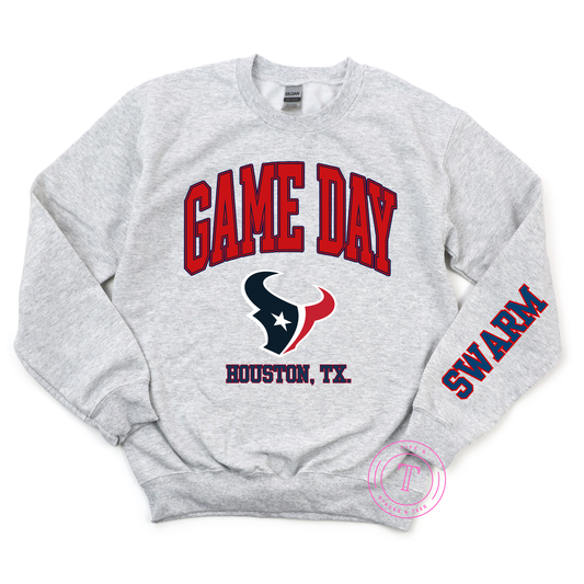 Texans Game Day Swarm on Sleeve