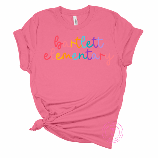 Bartlett Elementary Colorful Script