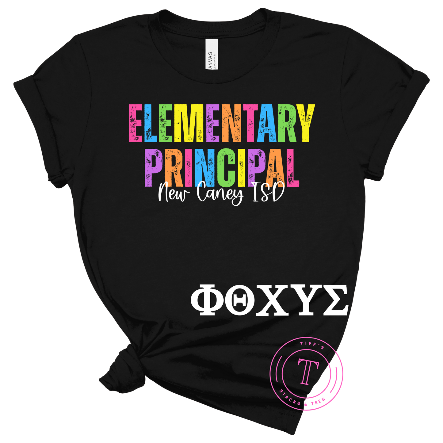 CUSTOM - Elementary Principal New Caney ISD w/ Greek Letters on Sleeve