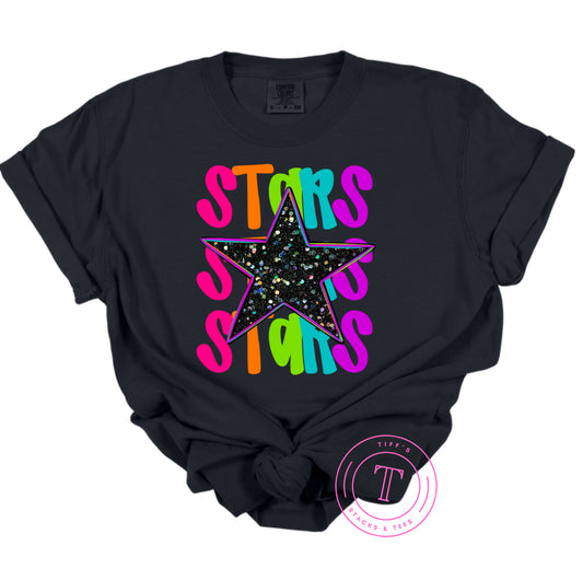 Stars (Glitter) Preppy Neon Mascot Youth