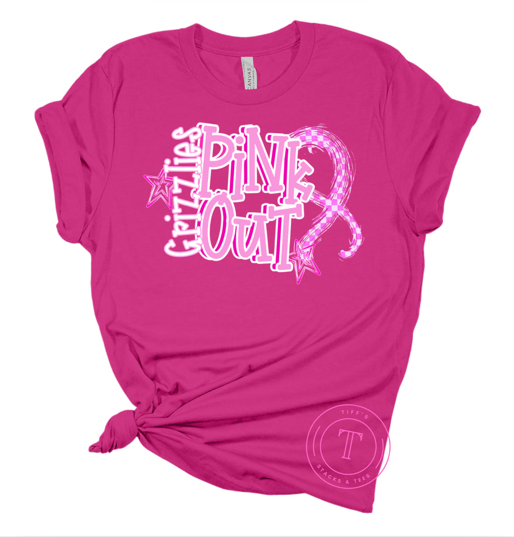 Grizzlies Pink Out Checkered Ribbon