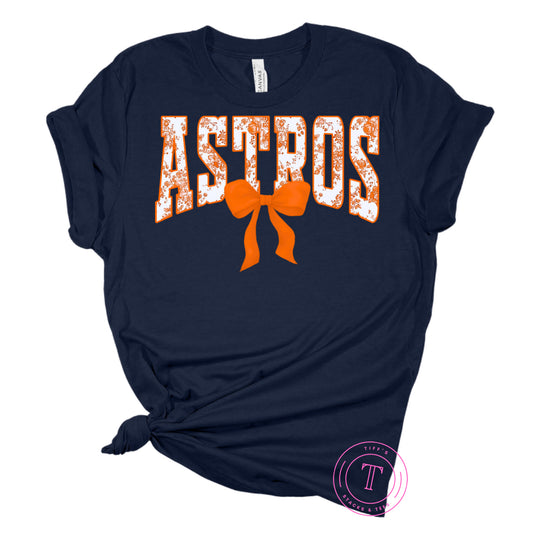 Astros Orange Floral Coquette Youth