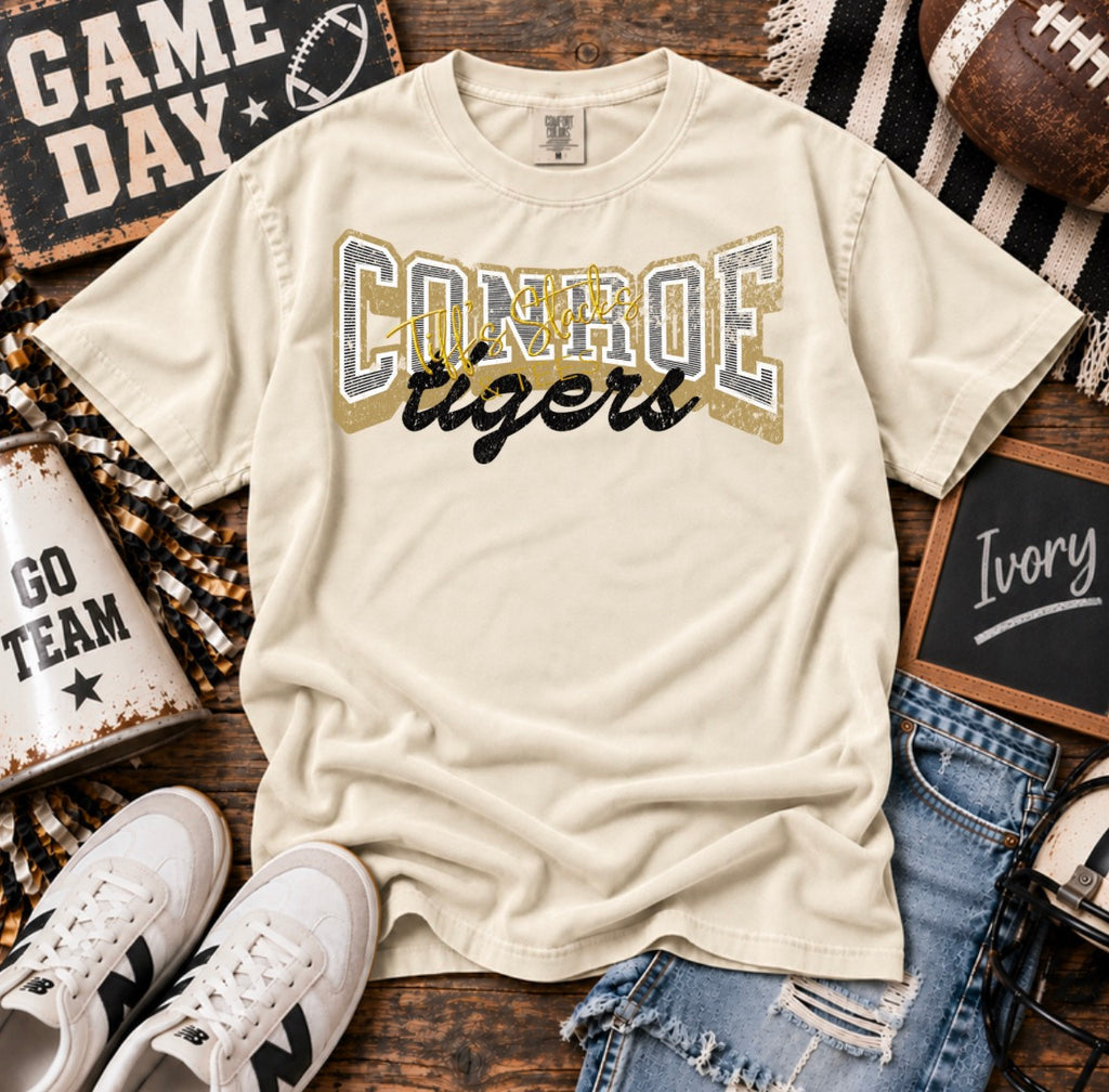 Conroe Tigers Vintage Striped