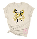 Happy New Year 2026 Gold Checkered Coquette Bow Youth