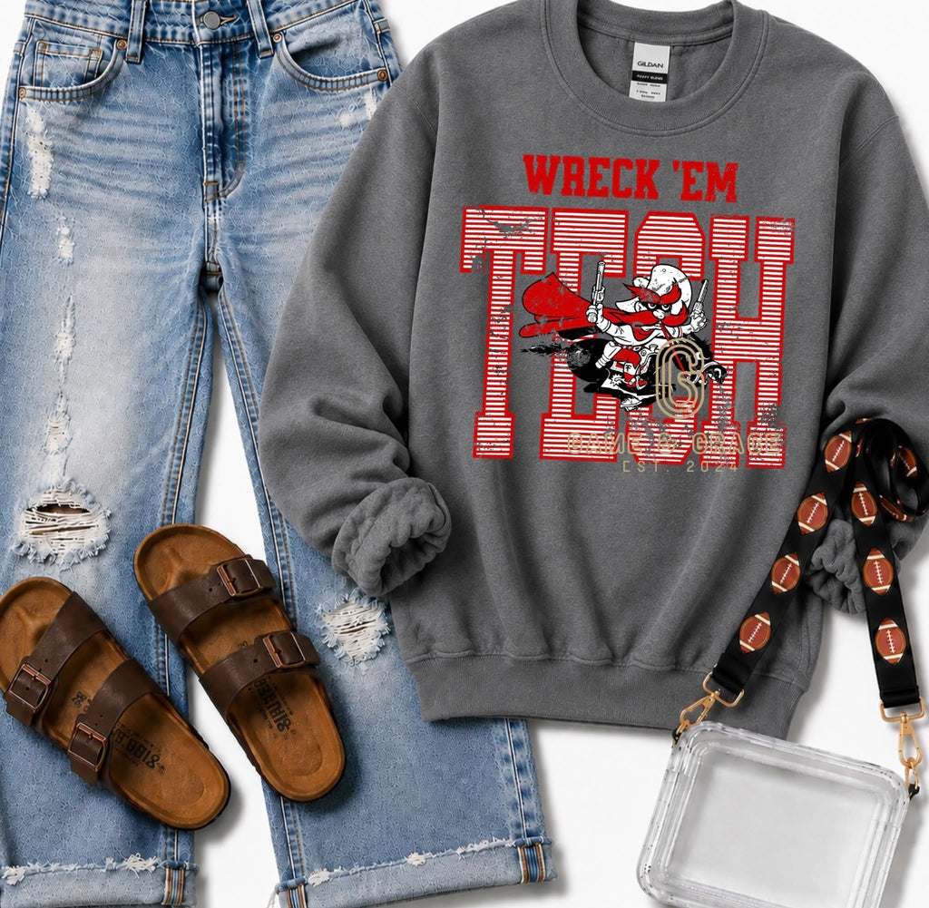 Wreck Em Tech Striped Vintage