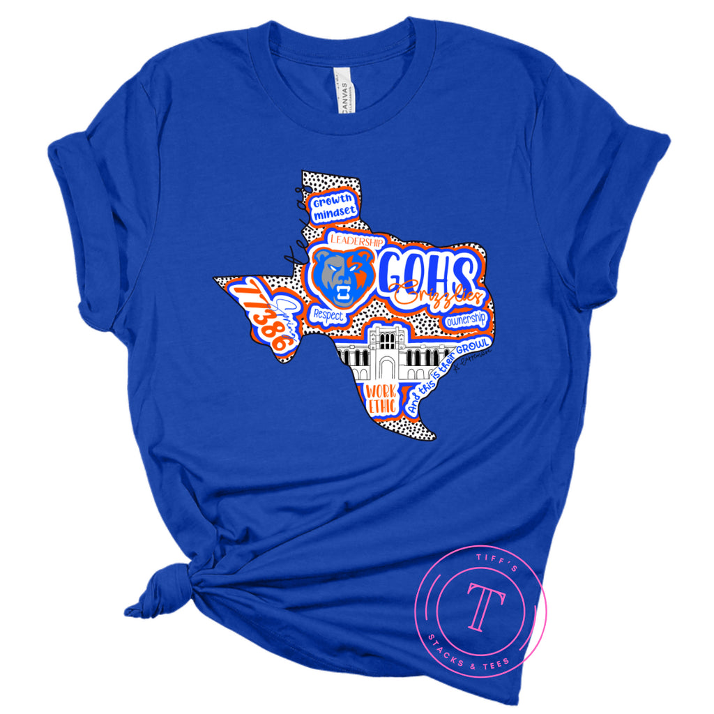 GOHS Grizzlies Hand Drawn Texas
