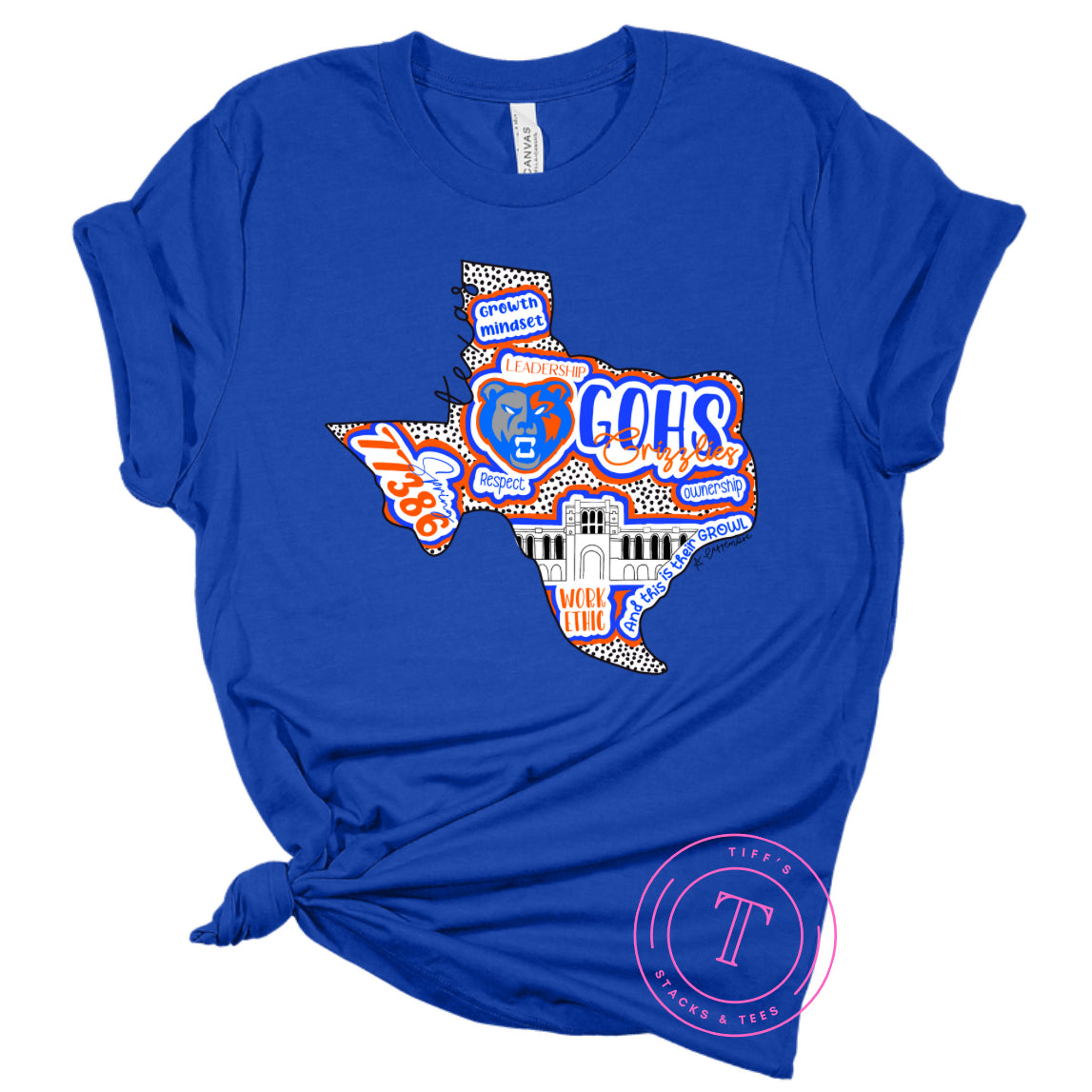 GOHS Grizzlies Hand Drawn Texas