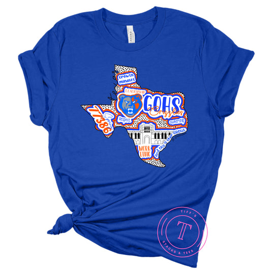 GOHS Grizzlies Hand Drawn Texas