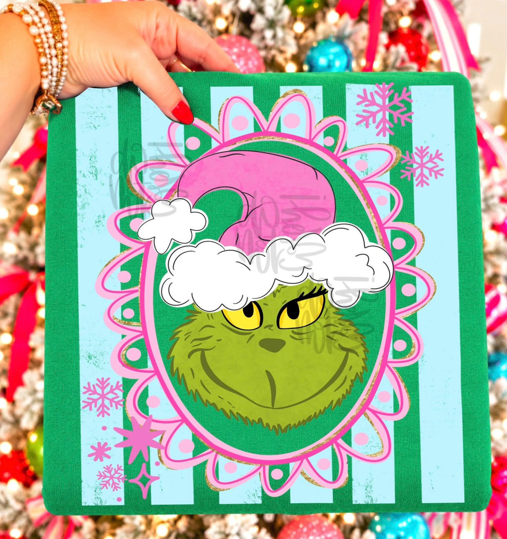 Green Man Framed w/ Preppy Stripe