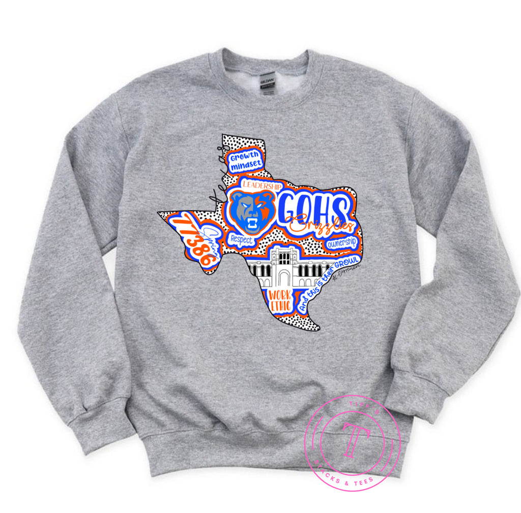 GOHS Grizzlies Hand Drawn Texas