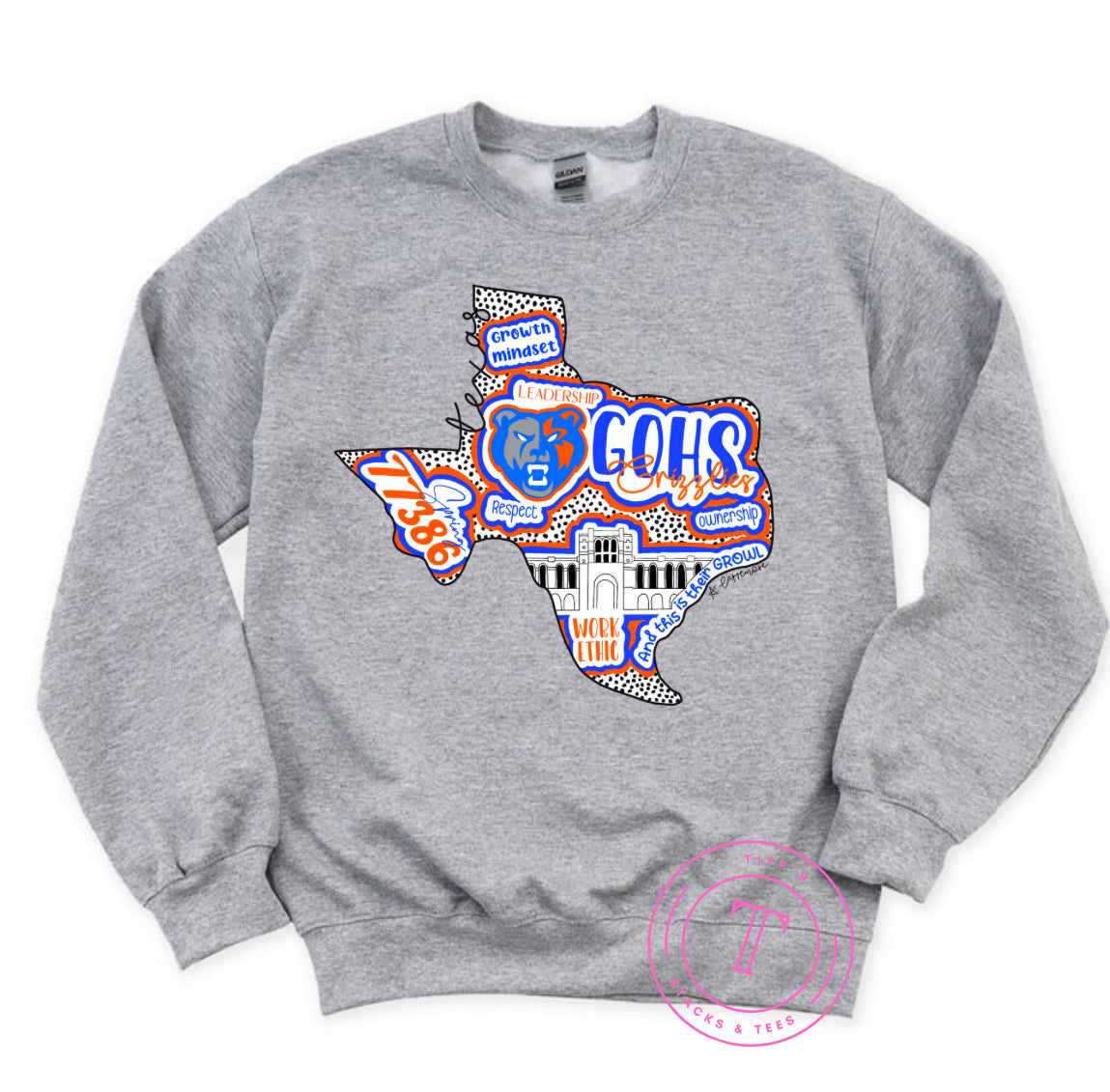 GOHS Grizzlies Hand Drawn Texas