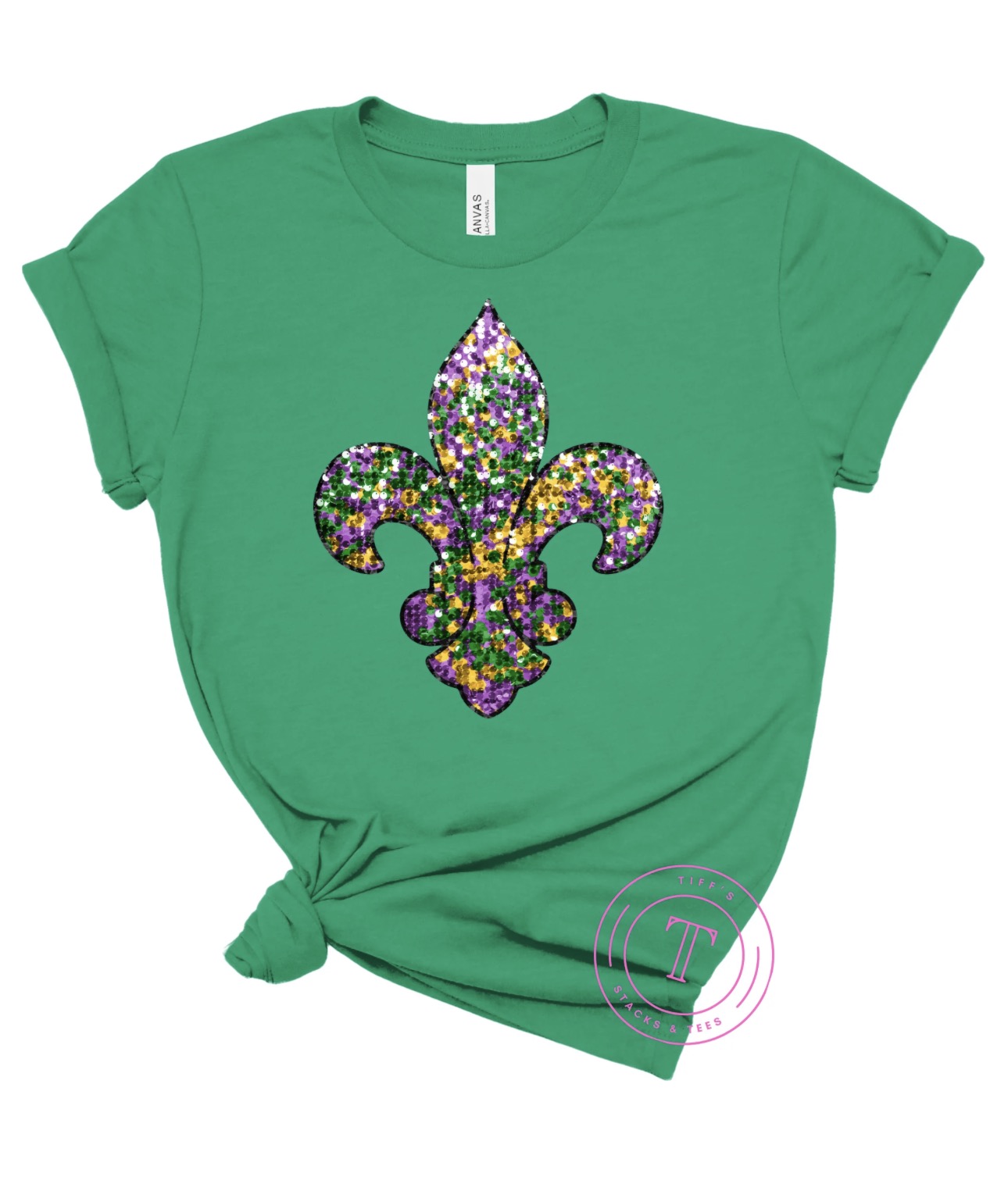 Mardi Gras Fleur De Lis Faux Glitter Youth
