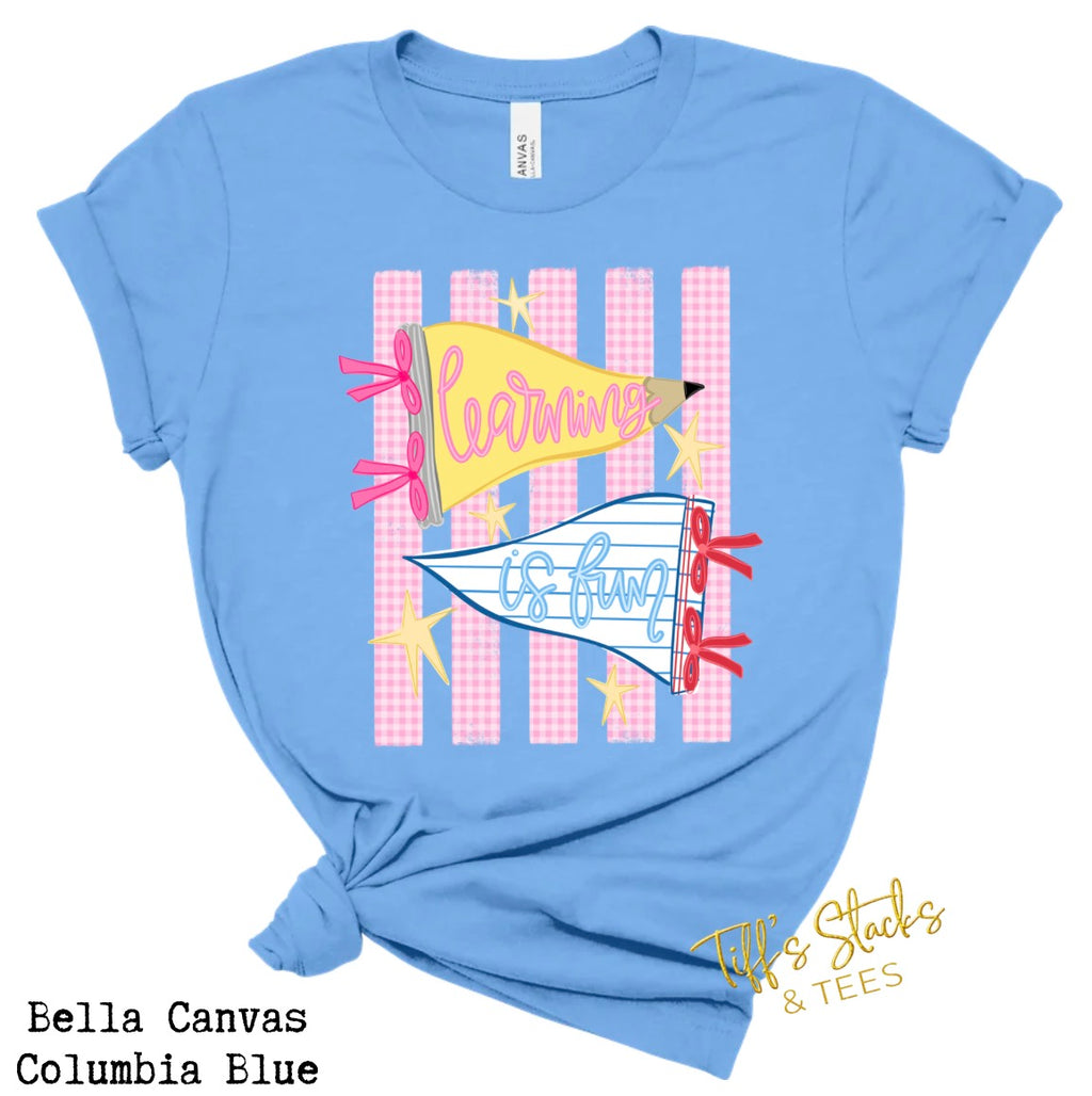 Learning is Fun Pennants w/ Gingham Stripes