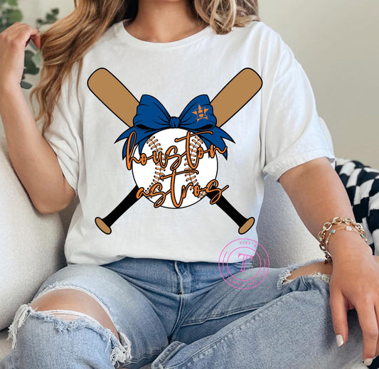 Houston Astros Coquette w/ Bat & Ball Youth