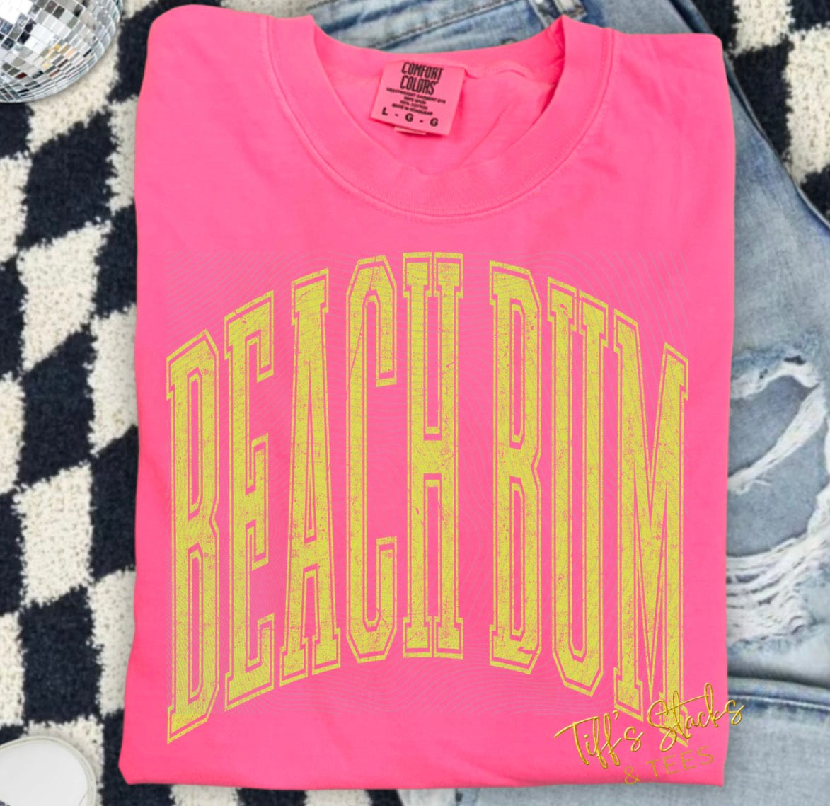 Beach Bum Yellow Distressed