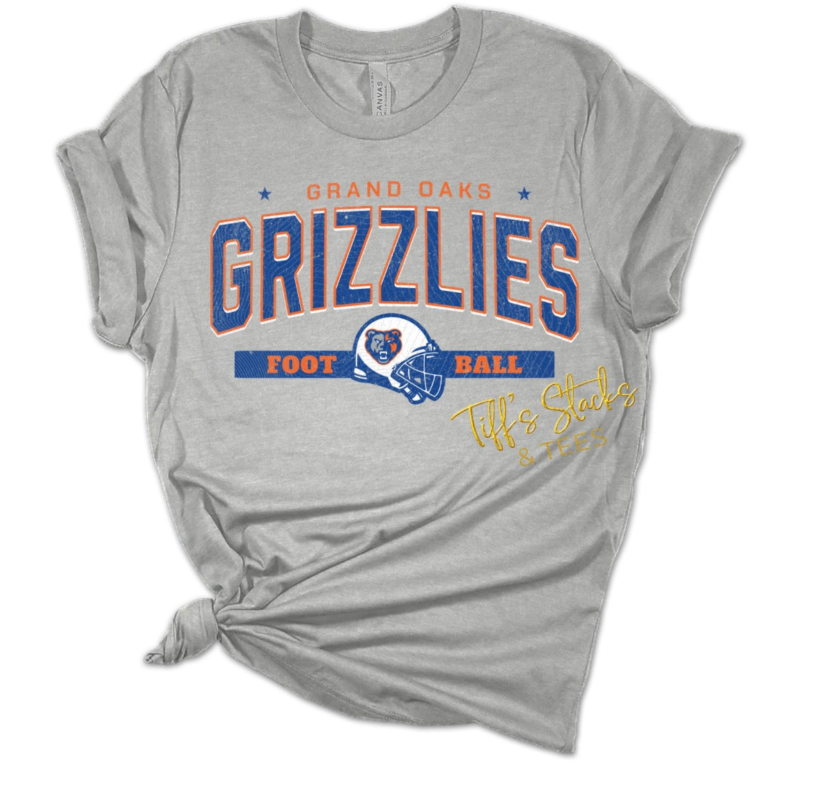 Grand Oaks Grizzlies Football Vintage Distressed Youth