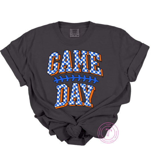 Royal Blue Checkered Game Day Youth