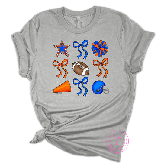 Football Coquette - Royal Blue & Orange