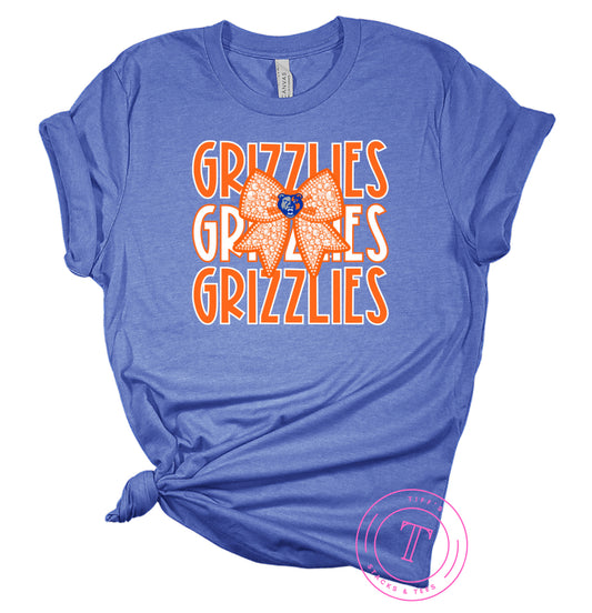 Grizzlies Faux Rhinestone Coquette Bow
