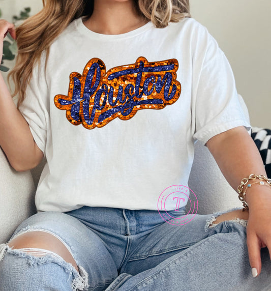 Astros Houston Faux Glitter Youth