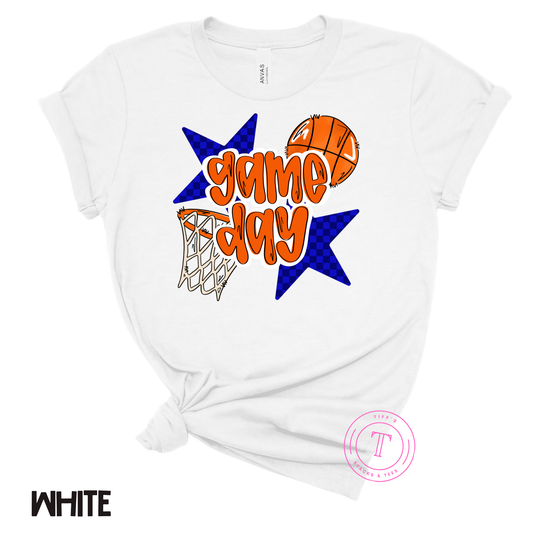 Basketball Game Day Royal Blue Stars