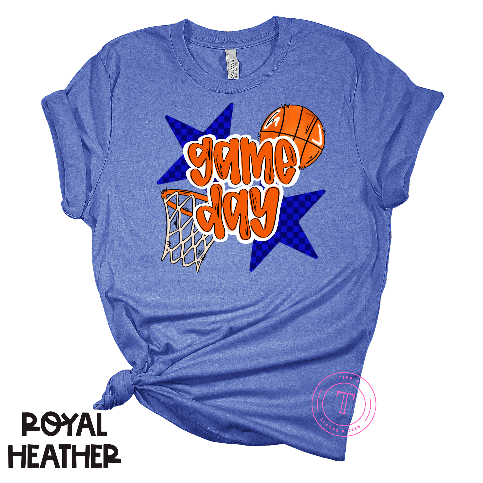 Basketball Game Day Royal Blue Stars