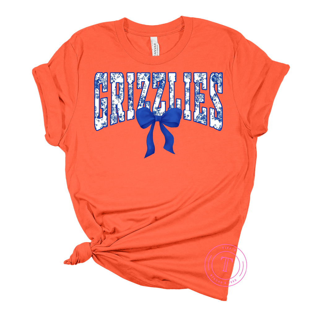 Grizzlies Blue Floral Coquette