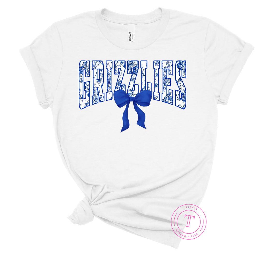 Grizzlies Blue Floral Coquette
