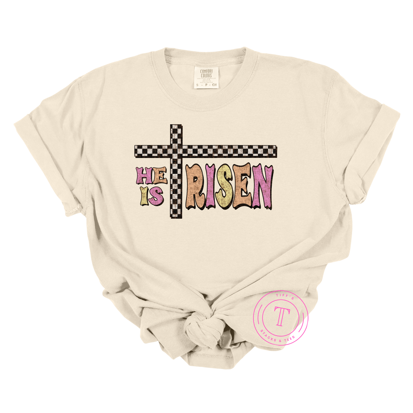 He Is Risen Checkered Cross Youth
