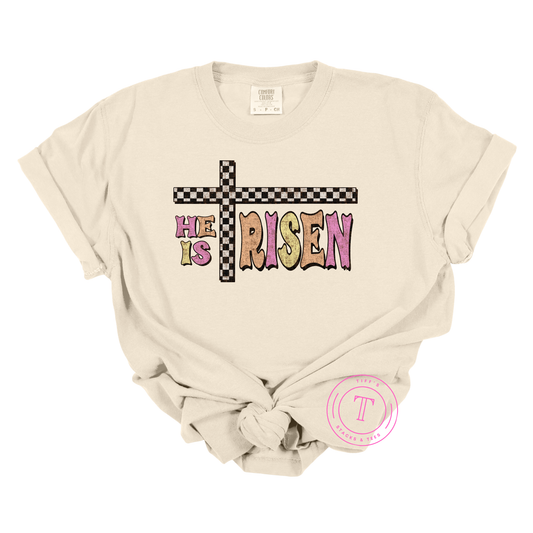 He Is Risen Checkered Cross Youth