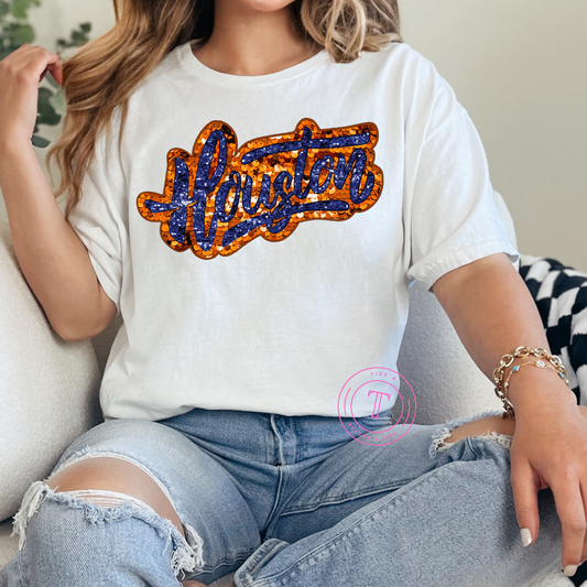 Astros Houston Faux Glitter