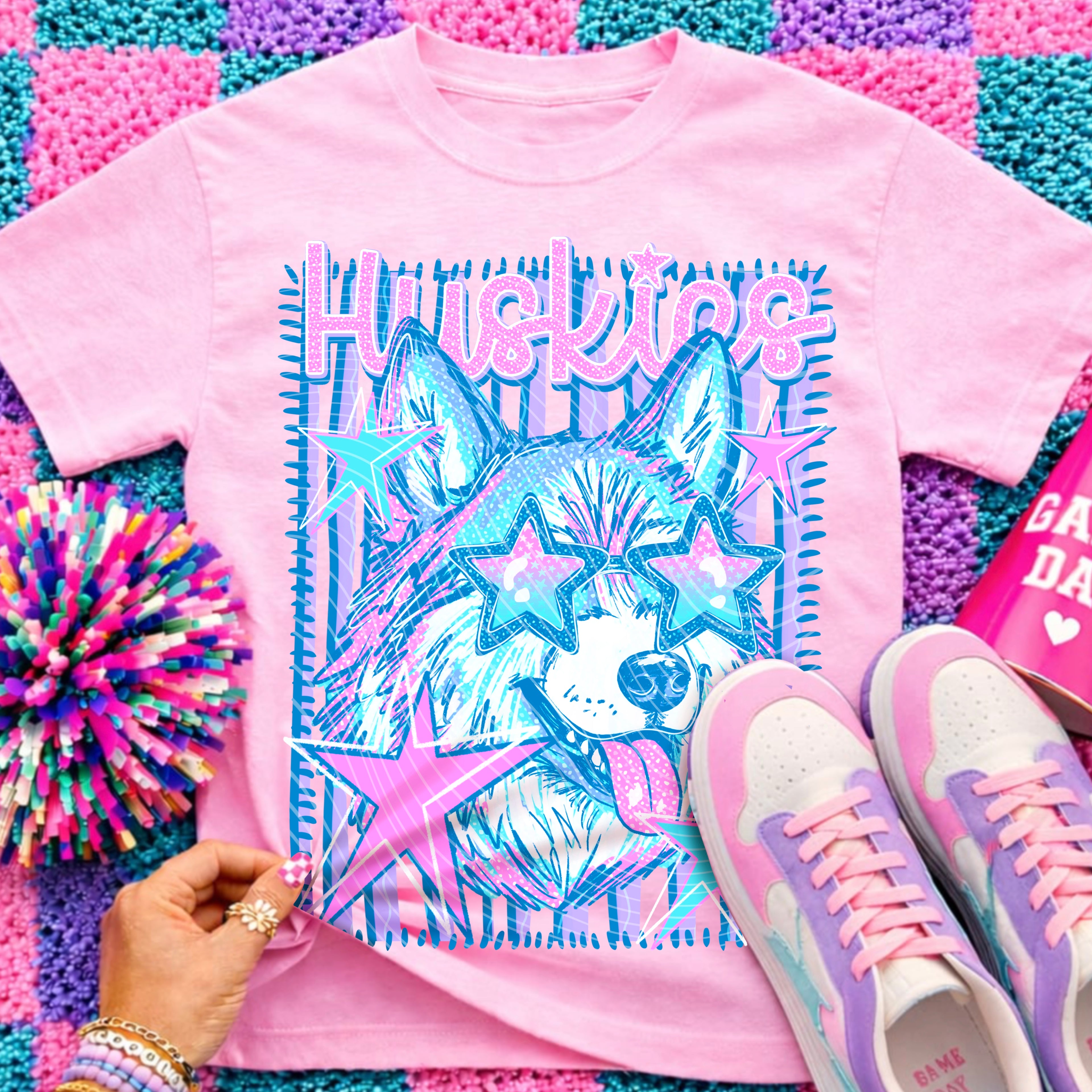 Huskies Neon Preppy Striped
