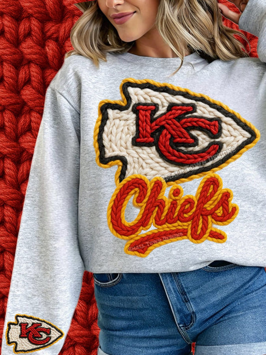 Chiefs Faux Yarn w/ Sleeve Print