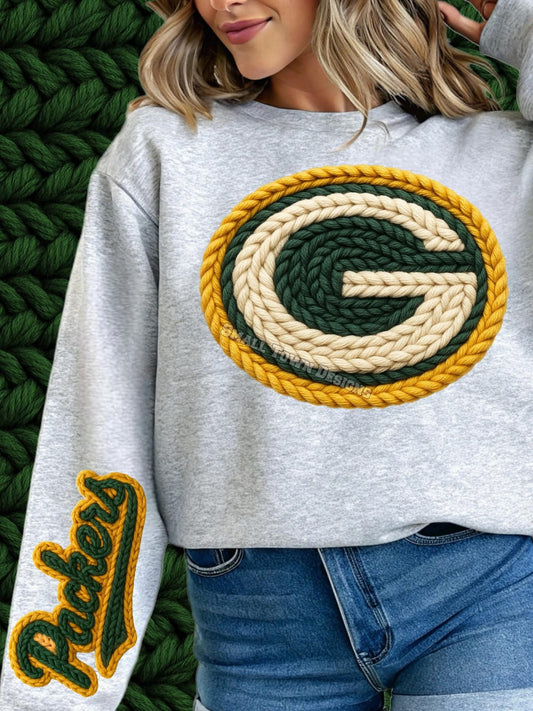 Packers Faux Yarn w/ Sleeve Print