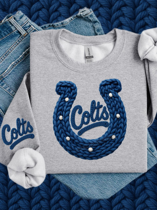 Colts Faux Yarn w/ Sleeve Print