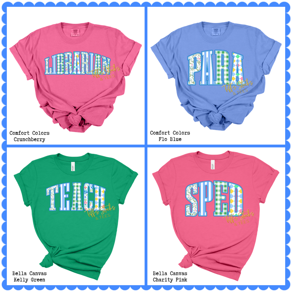 Preppy Pattern School Staff