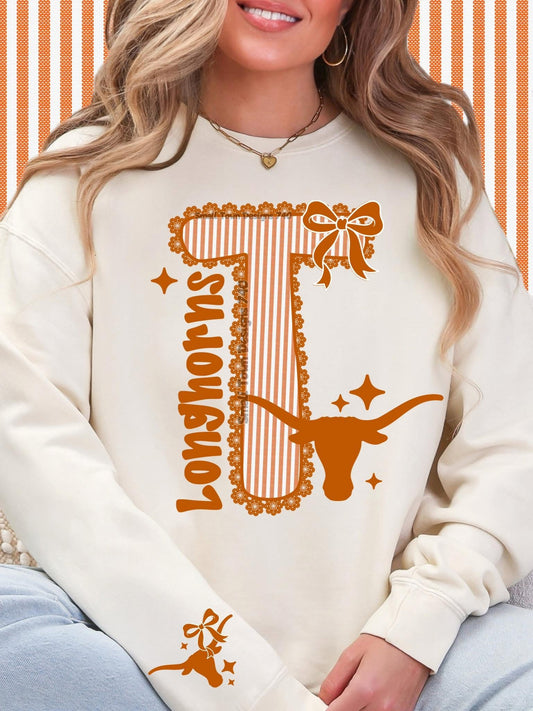 Longhorns T Seersucker w/ Sleeve Print