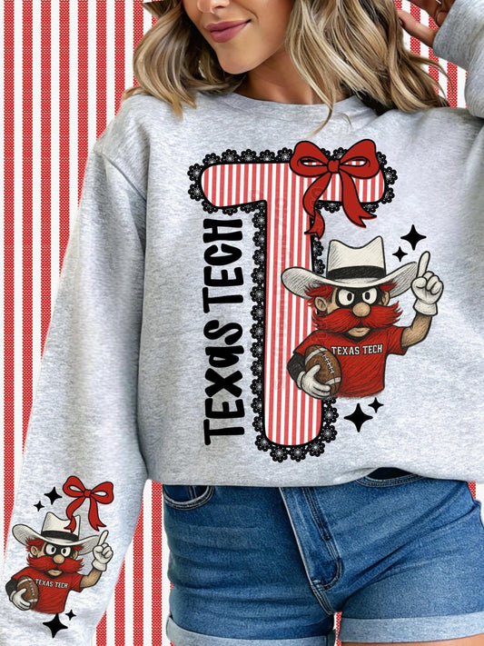 Texas Tech T Seersucker w/ Sleeve Print