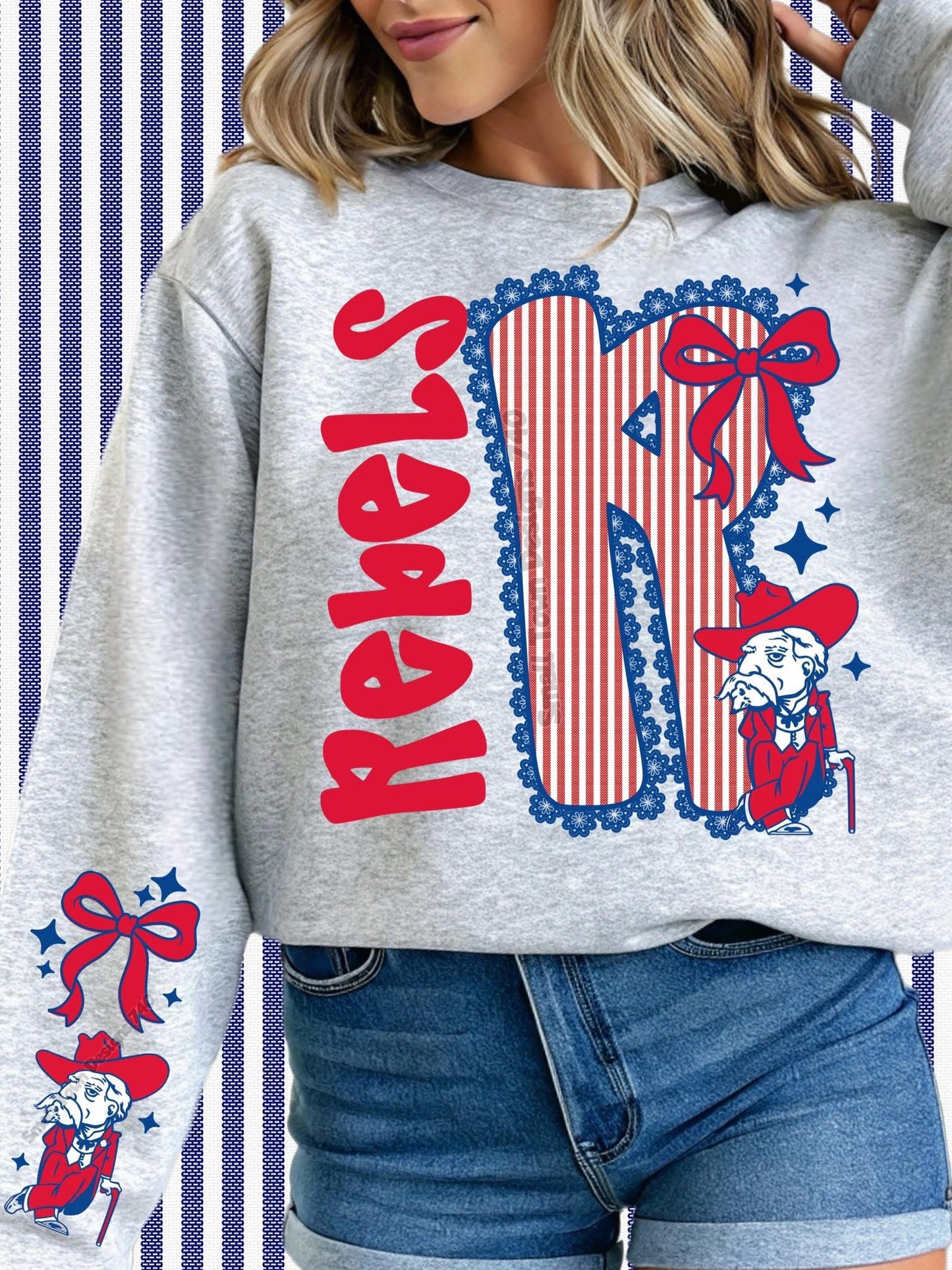 Rebels R Seersucker w/ Sleeve Print