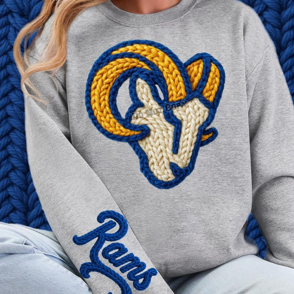Rams Faux Yarn w/ Sleeve Print