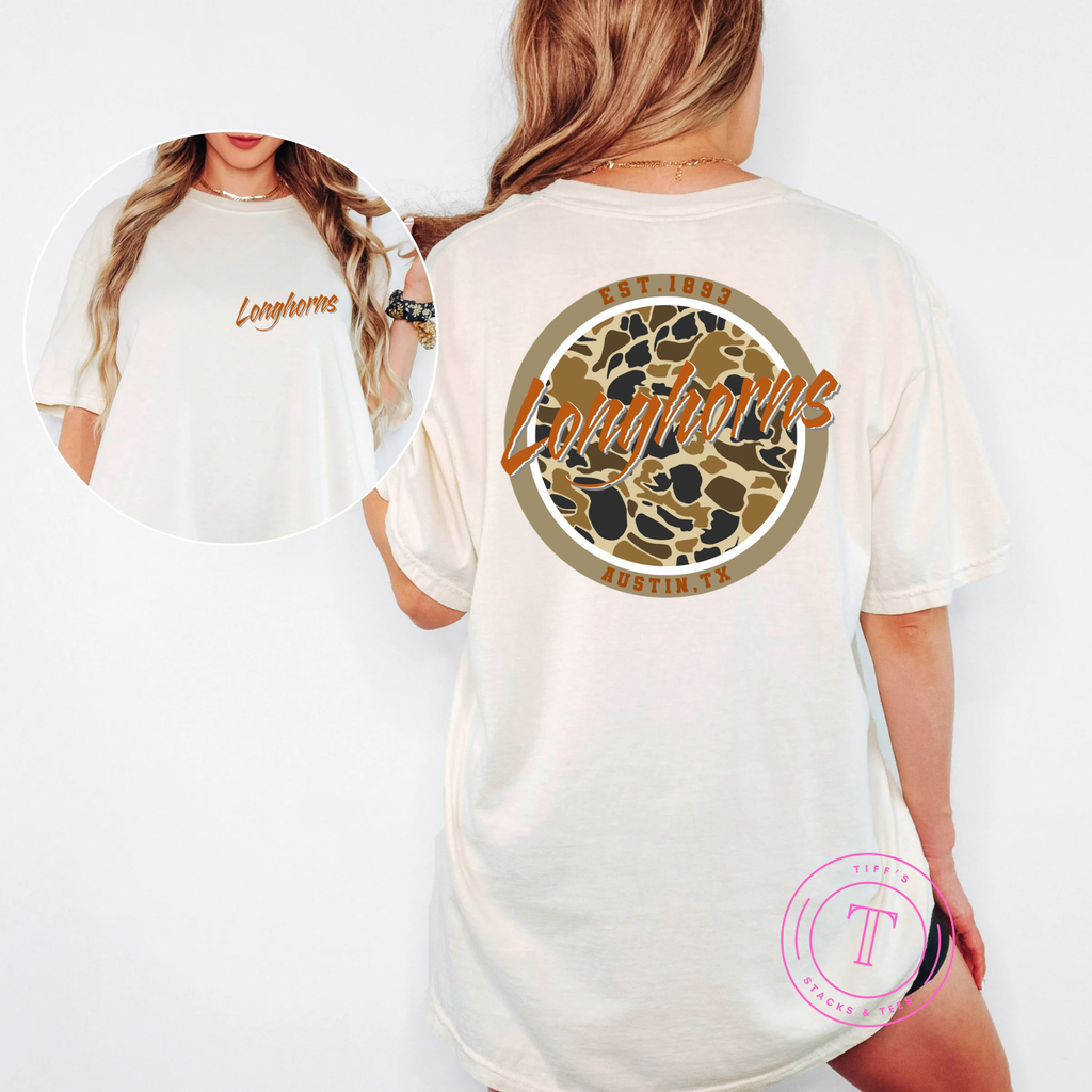 Longhorns Camo Front & Back