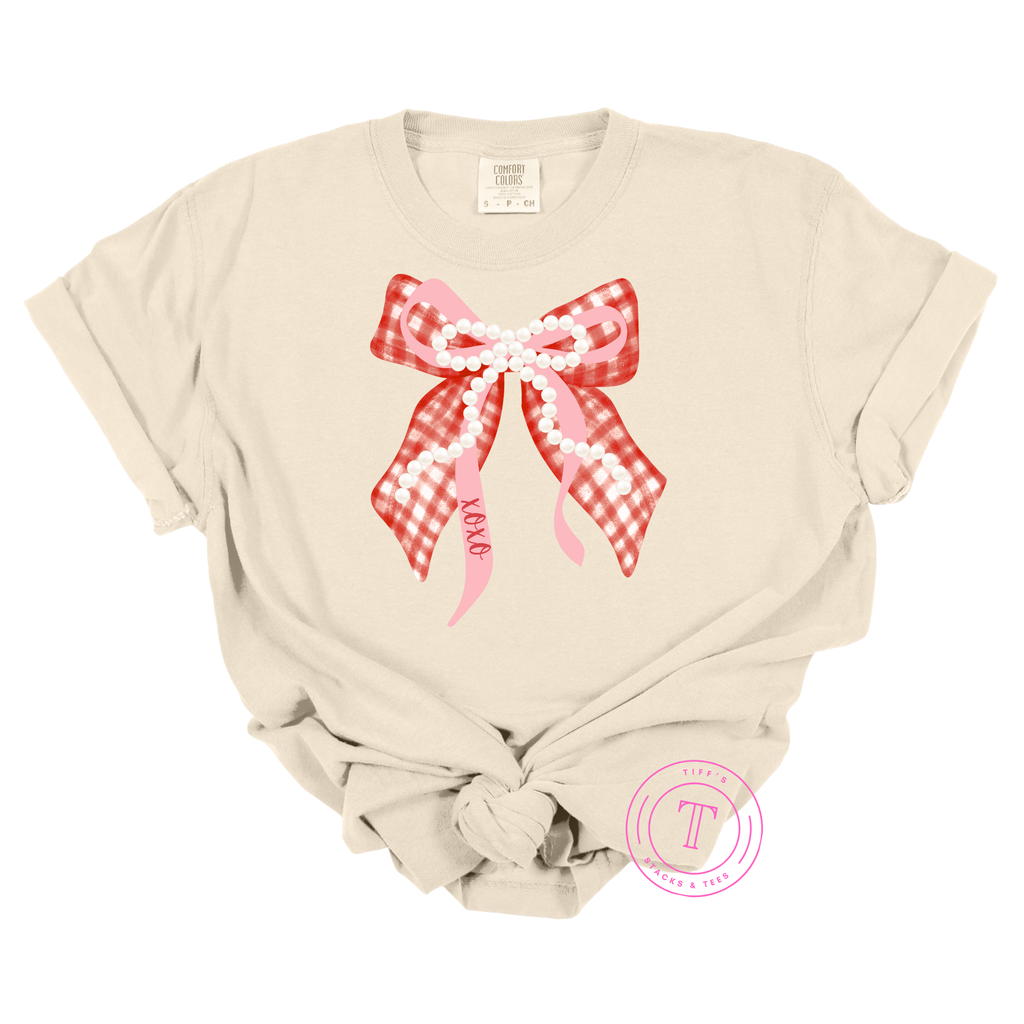 XOXO Coquette Bow w/ Pearls