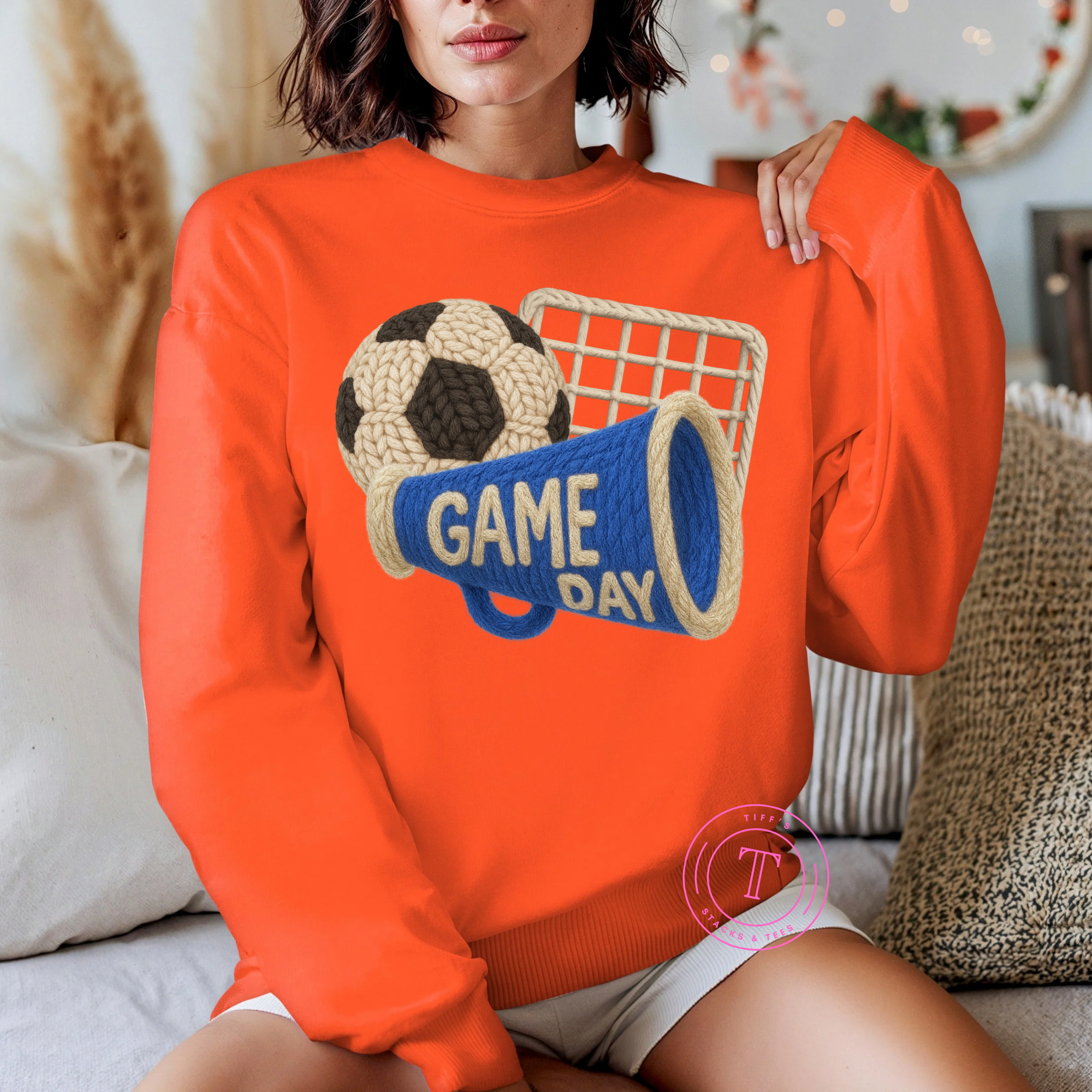 Soccer Game Day (Megaphone) Faux Yarn